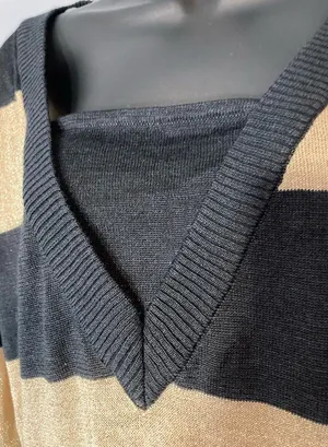 Art & Soul black and gold striped lightweight sweater thumbnail 4