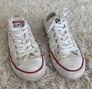 Converse Chuck Taylor All Star‎ White Low Top Canvas Sneakers Women 9 Men 7 thumbnail 1