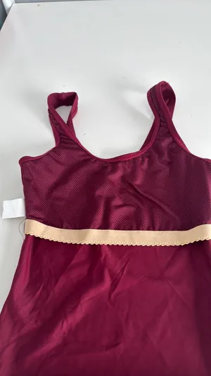 Burgundy woman’s leotard. Built in shelf bra. Size XS thumbnail 7