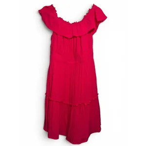 Tommy Bahama‎ Pink Off The Shoulder Ruffle Tiered Gauze Dress Small S/Pi thumbnail 4