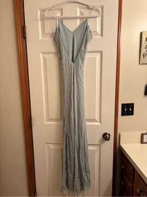 Y2K Sage Green Maxi Dress with V-Neck thumbnail 6