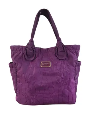 MARC By MARC JACOBS Workwear Quilted Signature Tote Bag Purple Nylon Travel EUC thumbnail 1