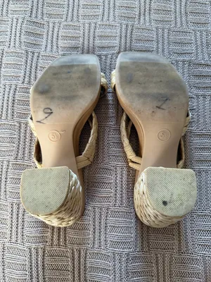Universal Threads Braided Straw Block Heel Sandals in Tan thumbnail 6