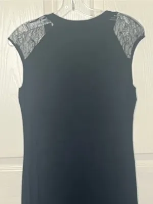 Cache Black Lace Shoulder Maxi Dress Sz 4 thumbnail 9
