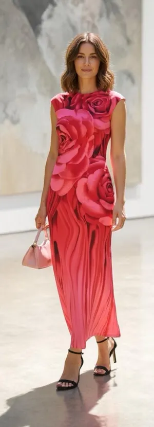 AFRM Vibrant Pink Floral Maxi Dress thumbnail 1