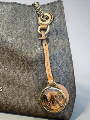 Michael Kors Dark Brown MK Logo Chain-Strap Shoulder Bag thumbnail 5