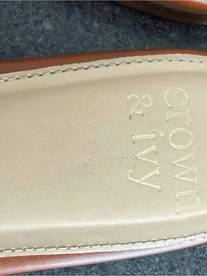 Crown & Ivy Tan  Cutout Slide Mules size 7 thumbnail 6