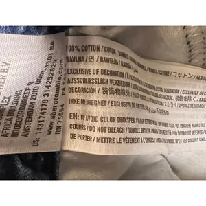 Abercrombie Fitch Denim Mini Skirt Distressed Frayed Raw Hem Blue Size 25 Y2K AF thumbnail 7