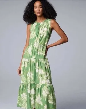 Simply Vera Vera Wang‎ fit and flare midi dress green size M thumbnail 1