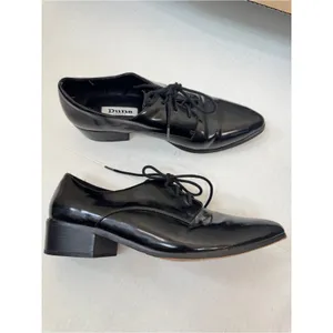 Dune Black Patent Leather Pointed Toe Oxford Loafers Womens 9 Preppy Shoes thumbnail 11