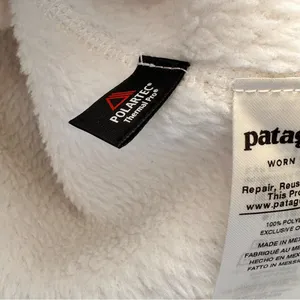 Patagonia Off-White Fleece with Tan Pocket Polartec size XS thumbnail 7