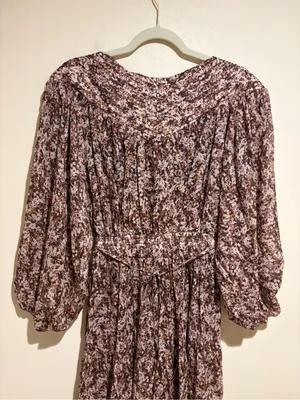 Shona Joy Grace Pin Tuck Tiered Midi Dress Brown Floral Cottagecore Prairie 2 thumbnail 13