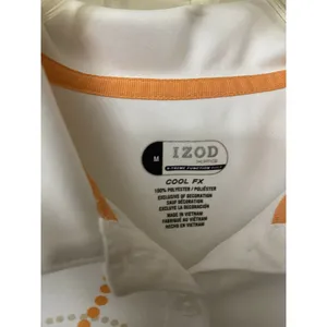 Izod‎ Perform Xtreme function golf cool-fx polo Sz M Retro Circles Orange Brown thumbnail 6