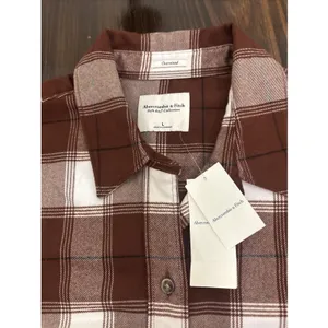 Abercrombie & Fitch Women Soft AF Oversized Flannel Shirt Plaid L Chore Ranch thumbnail 2