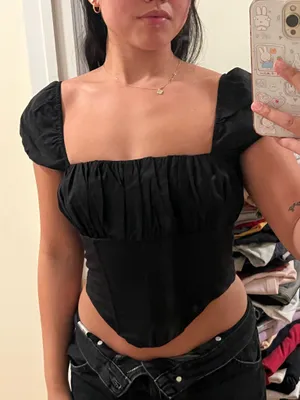 Glassons Black square neck corset thumbnail 1