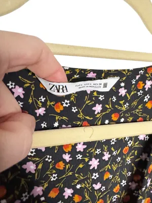 Zara Micro Floral Mini Dress Size L thumbnail 2