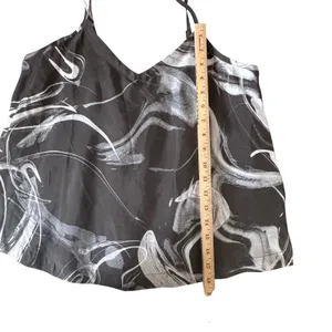 Athleta Calm Cool Cami Cupro Silk Black White Marble Swirl Tank Top Small S Yoga thumbnail 6