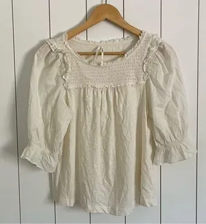 Anthropologie Smocked Puff Sleeve Top thumbnail 1