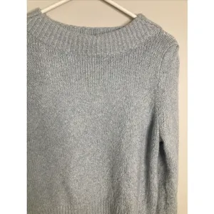 Maeve Anthropologie Sweater Womens M Light Blue Ribbed Collar Ribbed Cuffs thumbnail 3