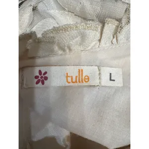 Tulle Womens Cream Floral Lace Ruffle Sleeveless Mini Dress Size‎ Large thumbnail 7