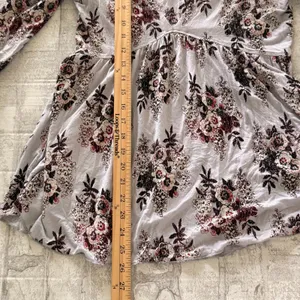 Free People Speak Easy Lavender Floral Deep V Neck Bell Sleeve Boho Tunic Top S thumbnail 7