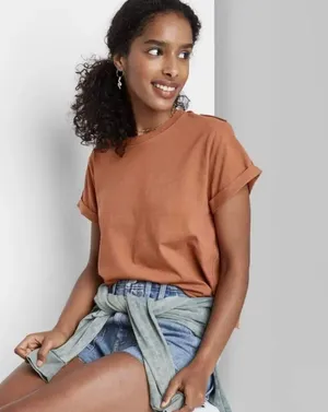 Wild Fable - Women's Short Sleeve Crop Top- Small, New thumbnail 1