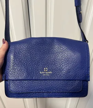 Kate Spade Royal Blue Pebbled Leather Crossbody thumbnail 1