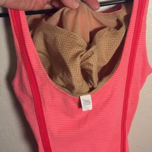 lululemon wholehearted striped NEON orange & red striped tank thumbnail 6