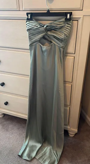 Hello Molly Green Satin Dress thumbnail 1