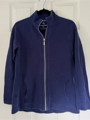 Tommy Bahama Navy Blue Full Zip Sweatshirt Size Small thumbnail 1