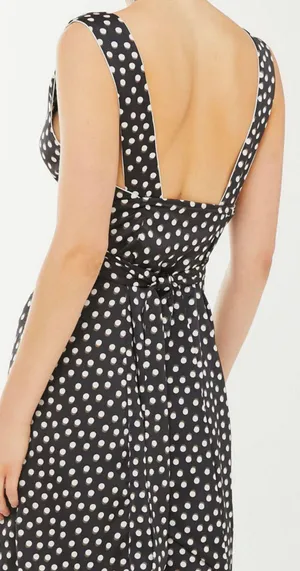 Satin Dot Midi Dress thumbnail 4