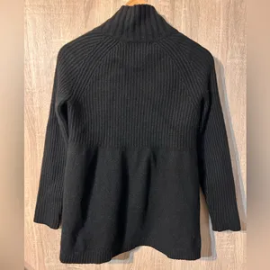 Banana Republic Black Ribbed Cardigan Size Medium Wool Cashmere Blend thumbnail 2