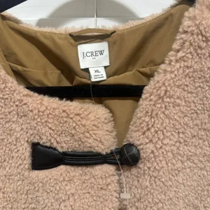 NEW J.Crew Teddy Sherpa Toggle Coat Women XL‎ Tan Excellent CD825 Faux Fur $268 thumbnail 2