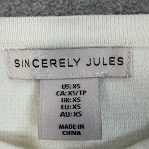 Sincerely Jules Rib Knit Button Front Tank Top Women's XS Ivory Sleeveless thumbnail 2