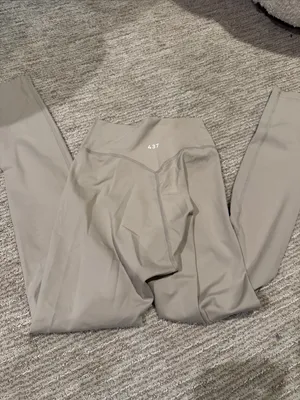 437 High-Waist Neutral Beige Leggings for Women thumbnail 3