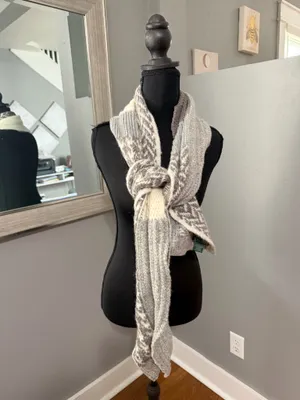 Lauren Ralph Lauren Patchwork Wool Mohair Blend Knit Scarf thumbnail 4