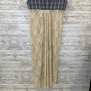 Vtg Gypsy South Atlanta L Reworked Sleeveless Plaid Lace Tunic Vest & Shirt Y2K‎ thumbnail 4