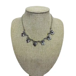 Vintage Krementz Silver Tone Crystal Leaf‎ Flowers Wedding Bridal 15" Necklace thumbnail 5