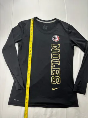 Nike Dri-FIT Florida State Seminoles Long Sleeve Shirt Black Gold NOLES Unisex thumbnail 2