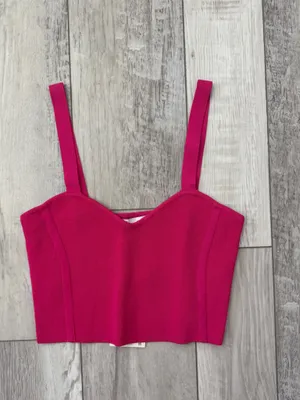 NWT Zara Baby Doll Ribbed Bodycon Sweetheart Knit Crop Tank Top size medium thumbnail 5