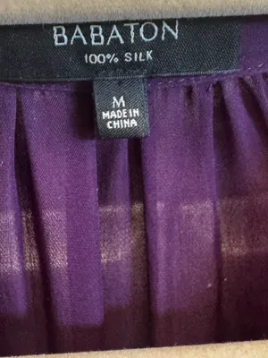 Babaton Purple silk long sleeve over knee dress thumbnail 3
