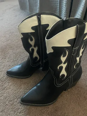 Cowboy Boot Heels Black Size 7 thumbnail 1