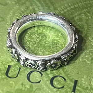 Interlocking G Flower Ring Ag925 thumbnail 6