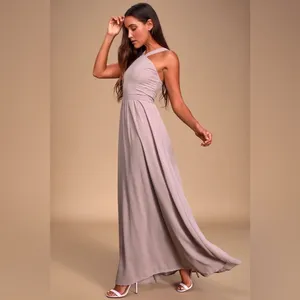 Lulus Air of Romance Maxi Dress in Taupe Size‎ Small thumbnail 2