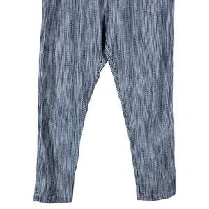 Free People High Rise Vertical Stripe Tapered Leg Cotton Pants Blue White Size 6 thumbnail 3