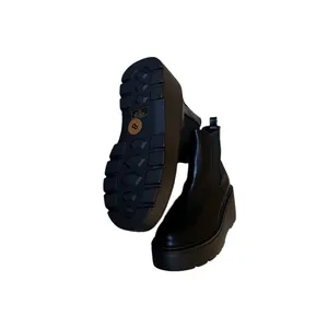 New Top Moda Y2k Wedges Chelsa Boot Slip On Black Sz-8 thumbnail 6