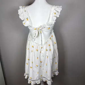 For Love & Lemons Leanne Mini Dress White Floral Embroidered Size Small thumbnail 4
