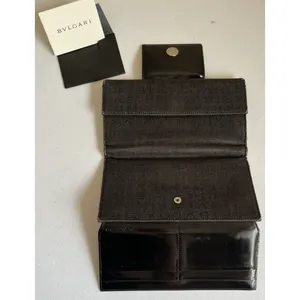 Authentic Bvlgari 7x4 Logomania Monogram Denim Patent Leather Long Wallet Italy thumbnail 15