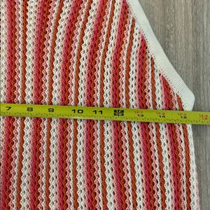 C&C California Knit Tank Coverup Dress Size Large Pink White Orange thumbnail 4
