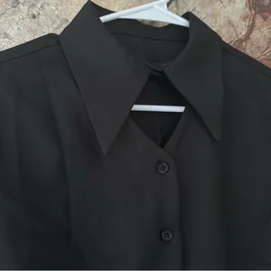 Commense Metal Button Cutout Polo Shirt size large thumbnail 4